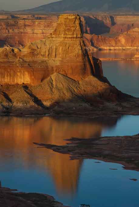 From the Utah side of Lake Powell, looking west at Gunsight Butte