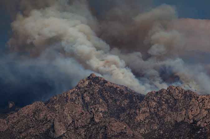 The Bighorn Fire in the Santa Catalina Mts. north of Tucson, Arizona