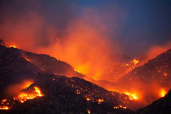 Wildfire in the Catalina Mts. near Tucson, Arizona
