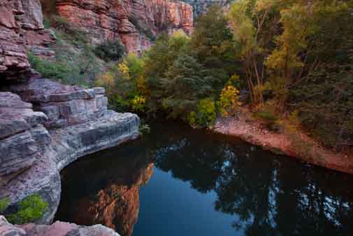 The big swimming hole at the end of the Parson's Trail in the Sycamore Canyon Wilderness, Arizona