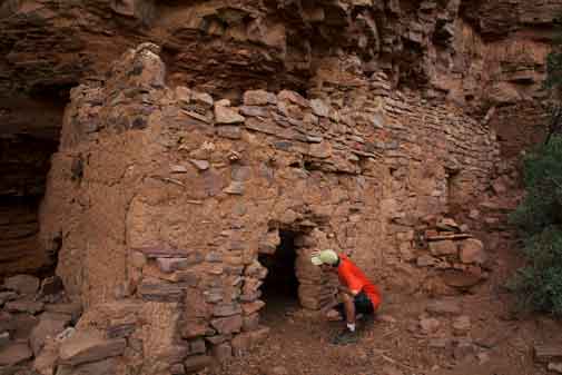 Native American cliff dwelling along Coon Creek in the Sierra Ancha occupied by the Salado people 700 years ago.