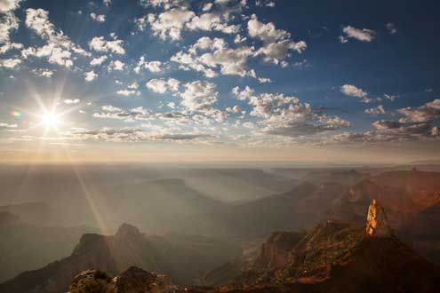 Sunrise at the north rim, near Point Imperial, at the Grand Canyon, Arizona