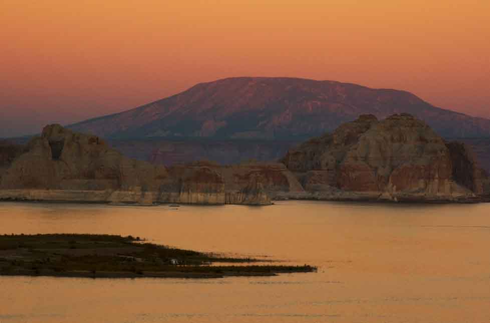 Lake Powell with Navajo Mt. in the distance