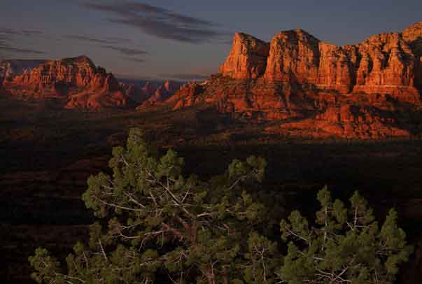 Looking west from Bell Rock in the red-rock country near Sedona, Arizona