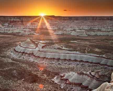 Sunset at Coal Mine Canyon on the Navajo and Hopi Reservations in northern Arizona