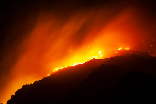 The Bighorn wildfire in the Santa Catalina Mts. near Tucson, Arizona