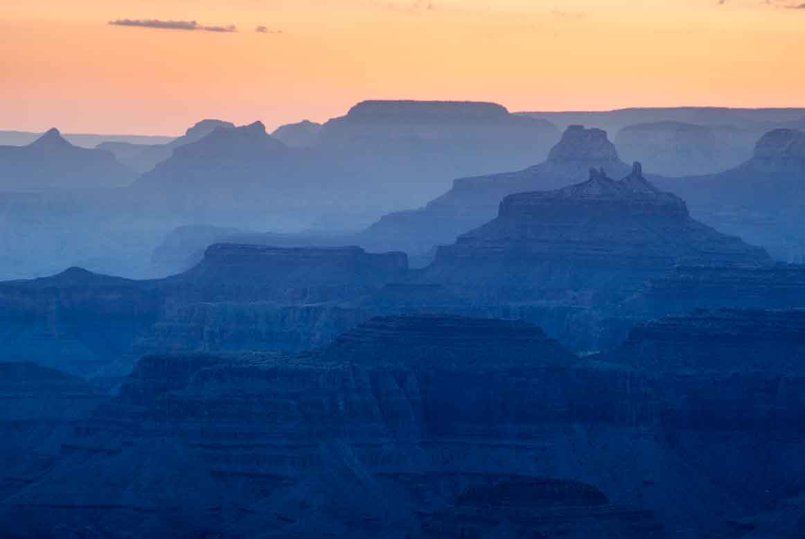 Twilight from Shoshone Point on the South Rim of the Grand Canyon, Arizona