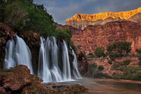 Travertines in Havasu Canyon (Havasupai) in the Grand Canyon, Arizona