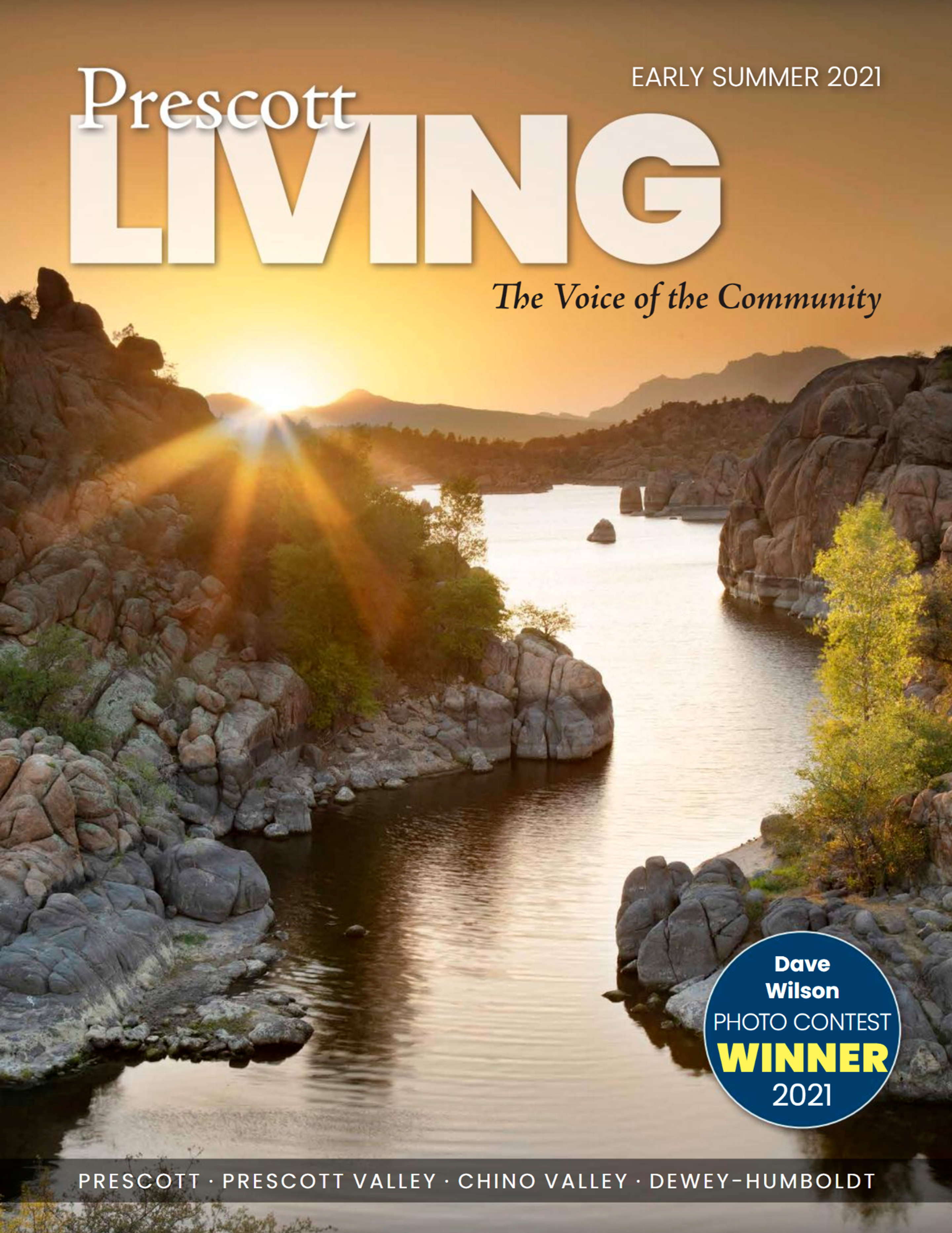 Cover of Prescott Living magazine featuring a photo of Watson Lake by Dave Wilson