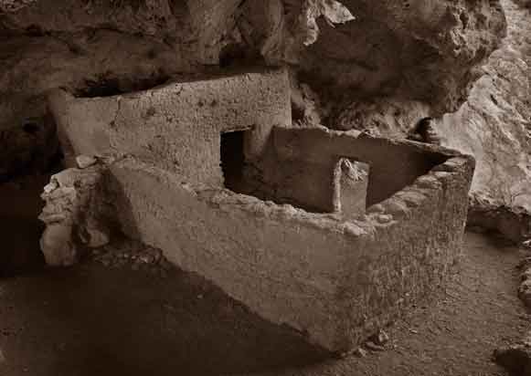 The Roger's Ruin Native American cliff dwelling in Roger's Canyon in the Superstition Mts. in the Arizona desert