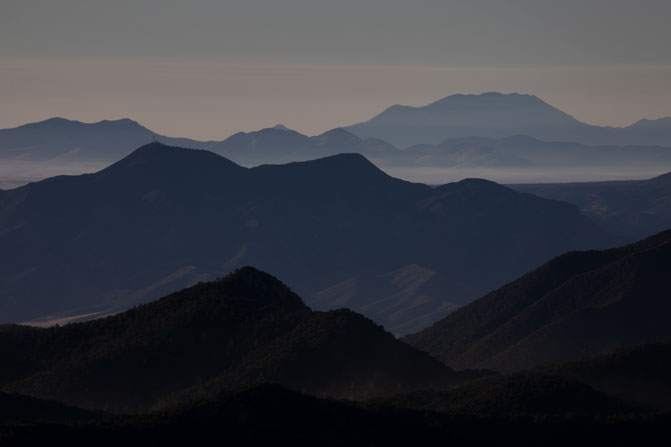 From high in the Santa Rita Mts. looking southeast toward other southern Arizona ranges.