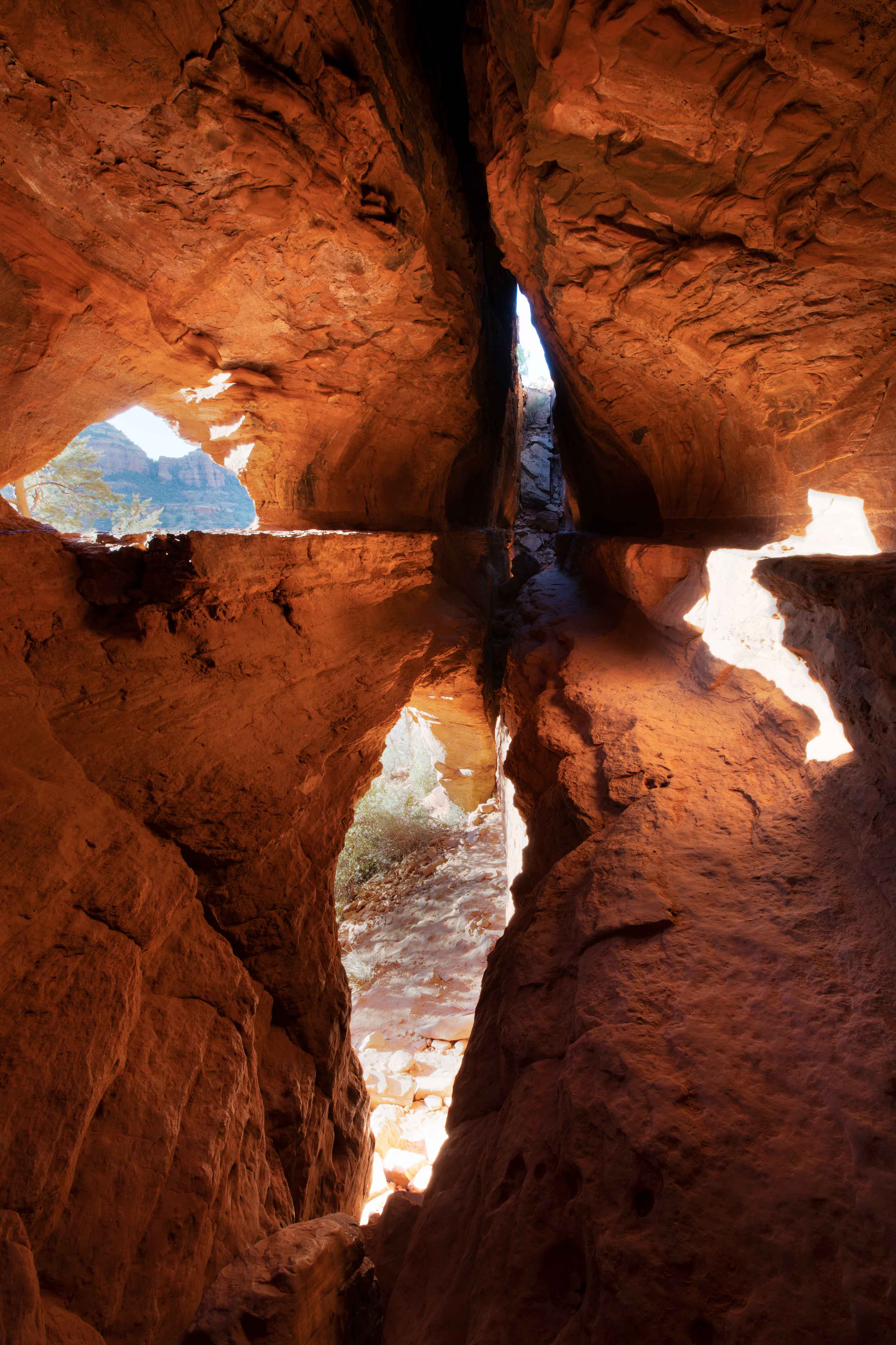 A cave-like rock formation on the Coconino National Forest, Arizona (red rock country near Sedona)