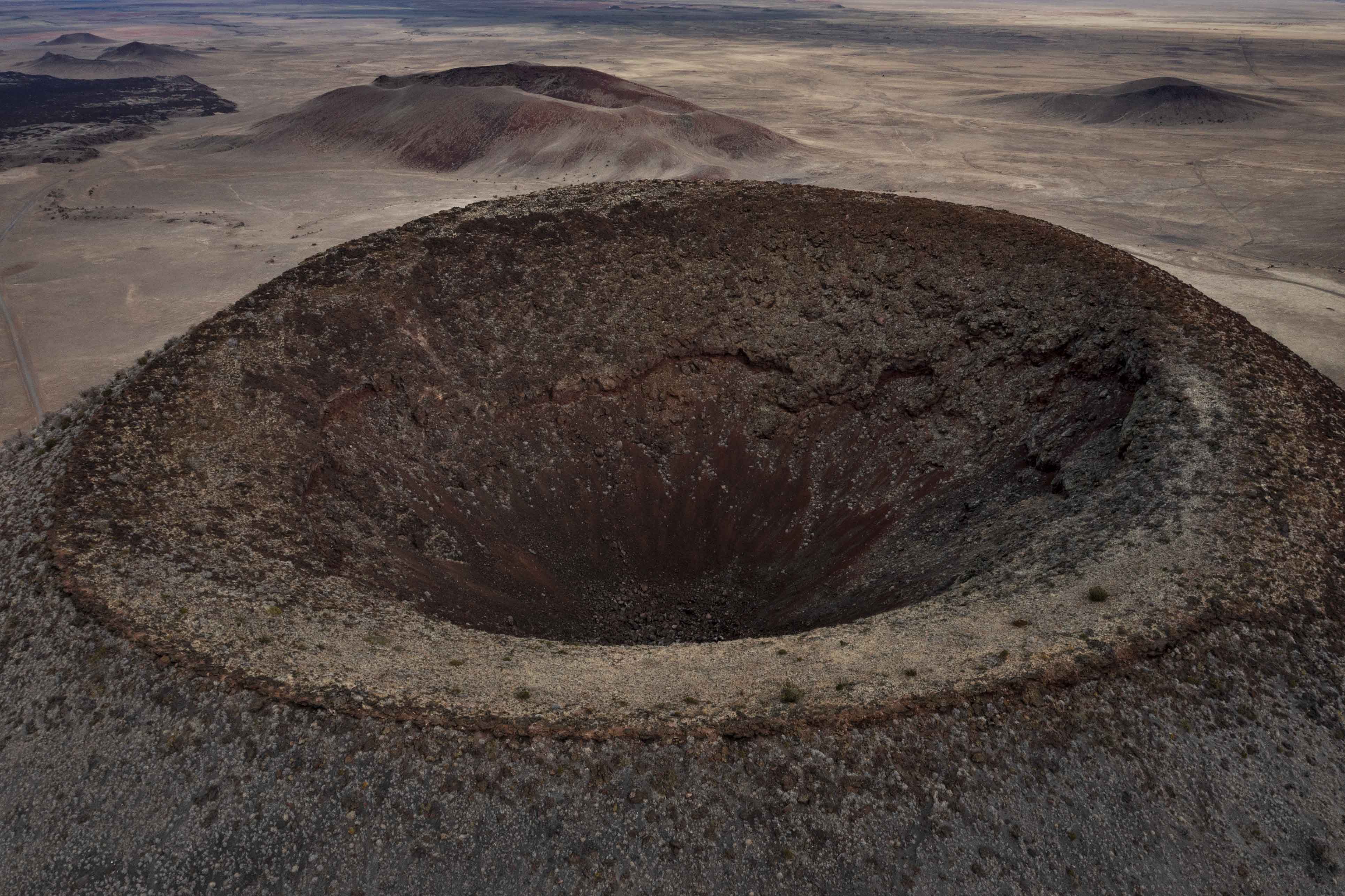 Looking into Colton Crater, a cinder cone (volcano) in northern Arizona