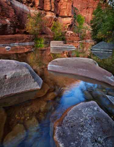 Rocks and water in West Clear Creek, Arizona