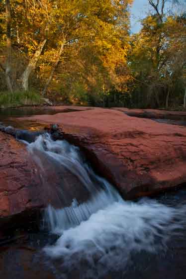 Rocks, water and autumn foliage at Wet Beaver Creek, Arizona