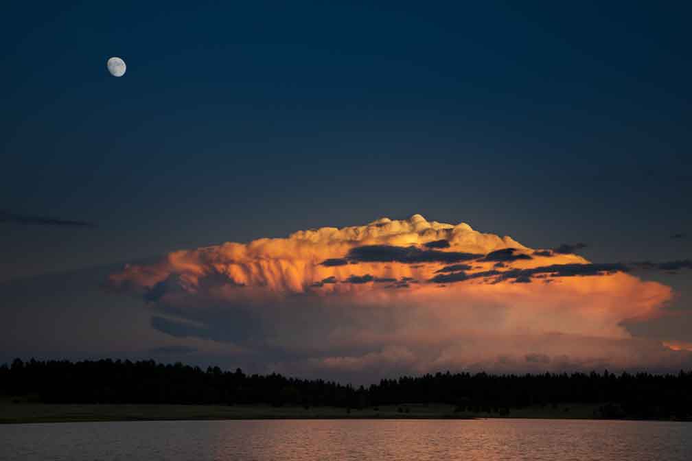 Clouds at sunset at Big Lake in the White Mts. of eastern Arizona